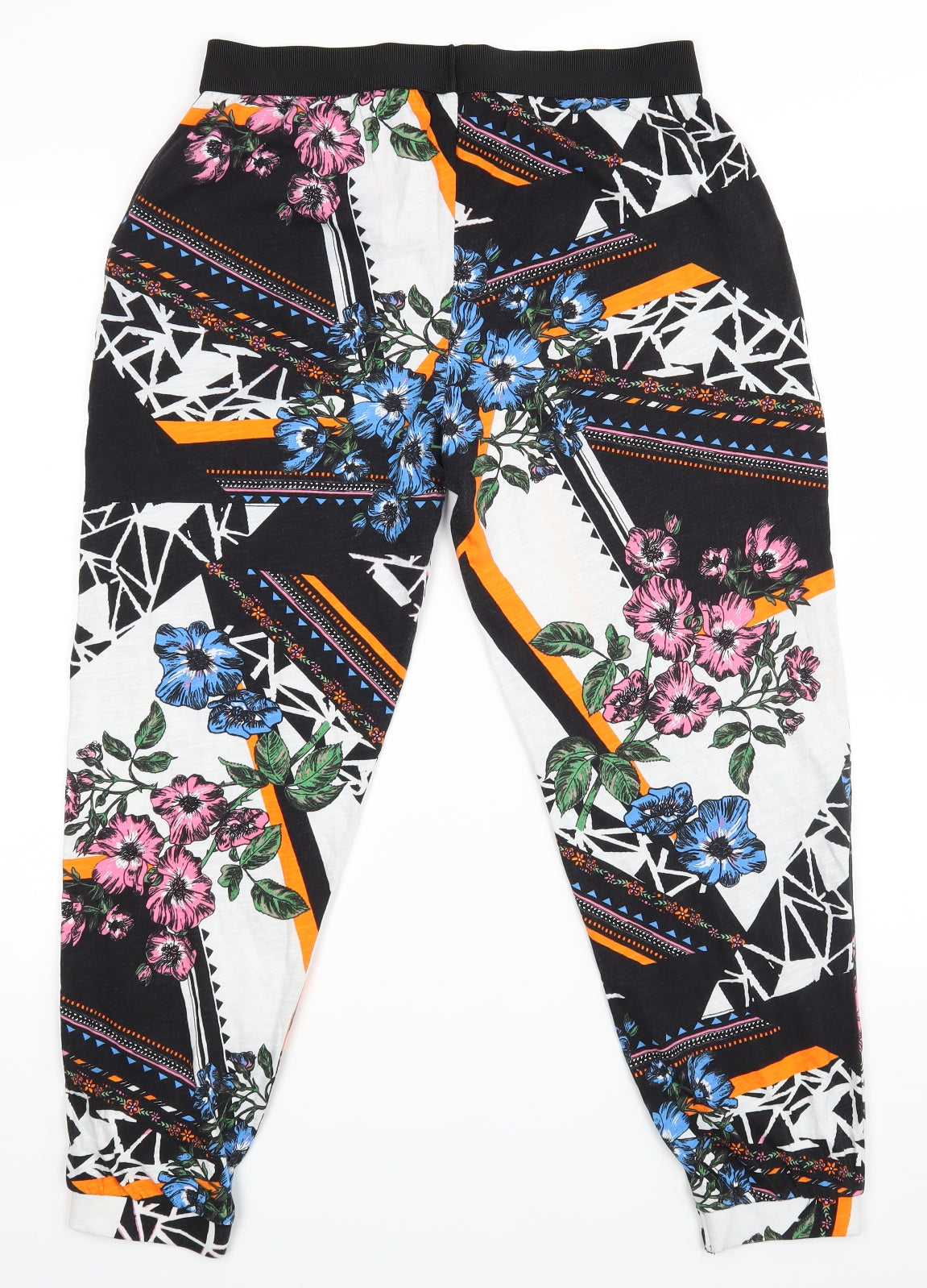 River Island Womens Black Floral  Trousers  Size 12 L25 in