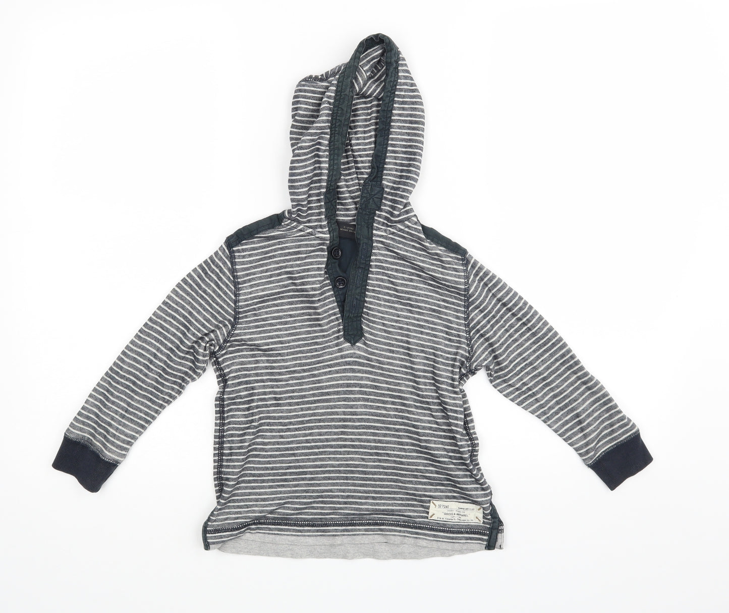 NEXT Boys Blue Striped  Pullover Hoodie Size 2-3 Years