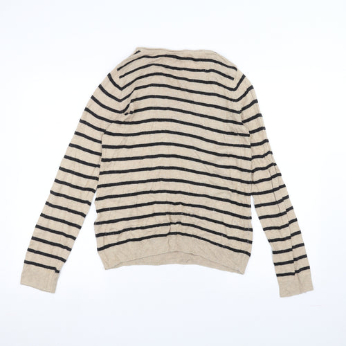 Wallis Womens Brown Striped  Basic T-Shirt Size S