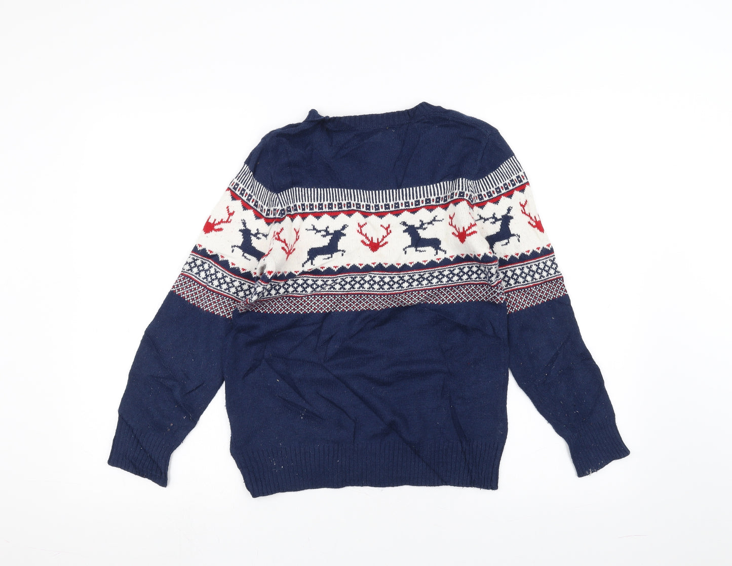 H&M Girls Blue   Pullover Jumper Size 9-10 Years  - Christmas