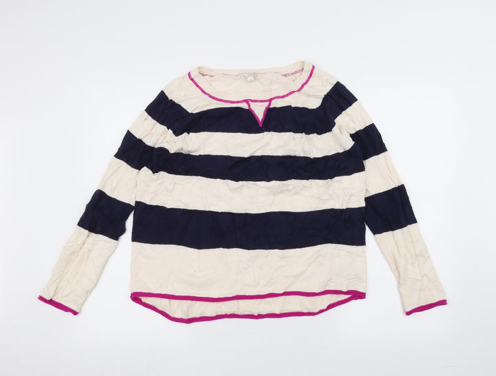Gap Womens White Striped Pullover Jumper Size S