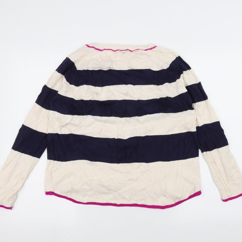 Gap Womens White Striped  Pullover Jumper Size S