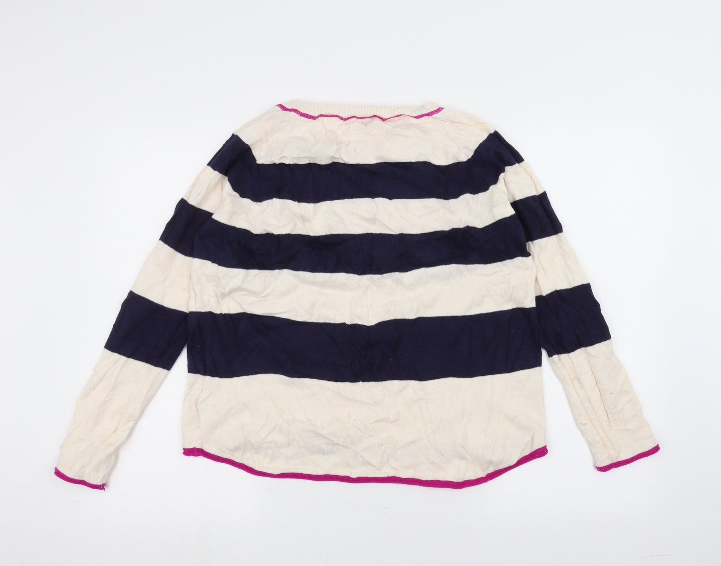 Gap Womens White Striped  Pullover Jumper Size S