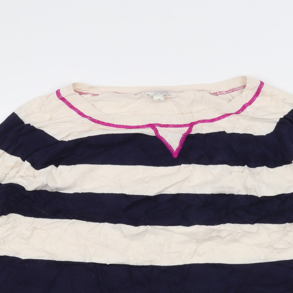 Gap Womens White Striped  Pullover Jumper Size S