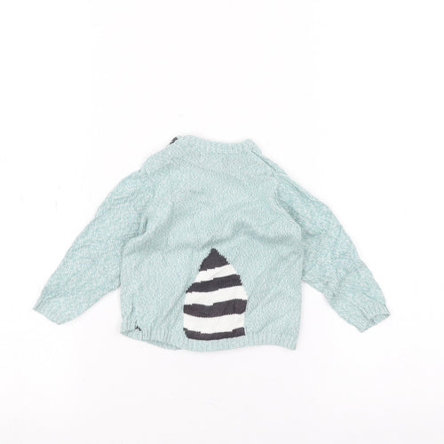 John Lewis Baby Green   Pullover Jumper Size 3-6 Months  - Raccoon