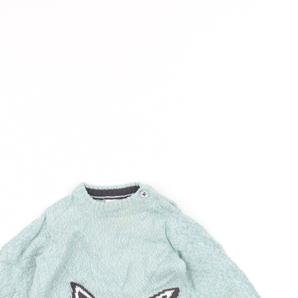 John Lewis Baby Green   Pullover Jumper Size 3-6 Months  - Raccoon