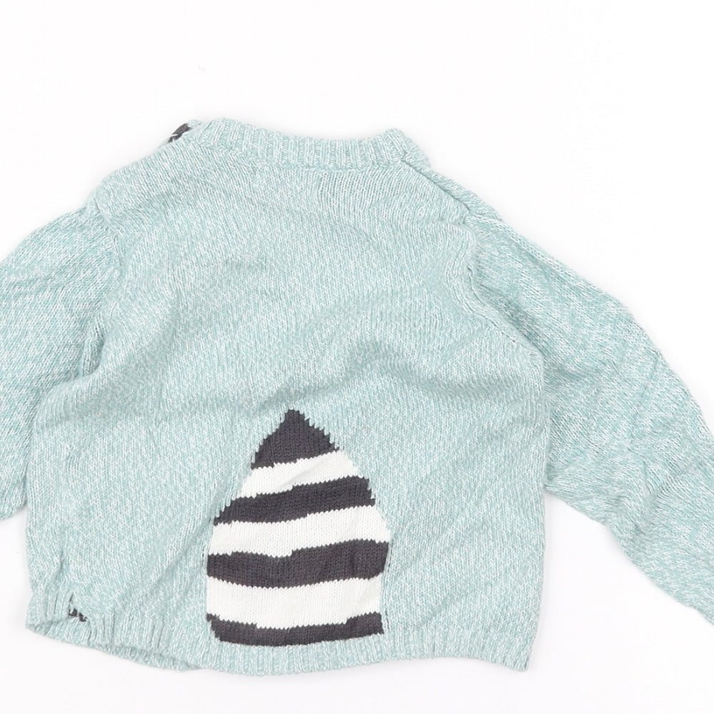 John Lewis Baby Green   Pullover Jumper Size 3-6 Months  - Raccoon