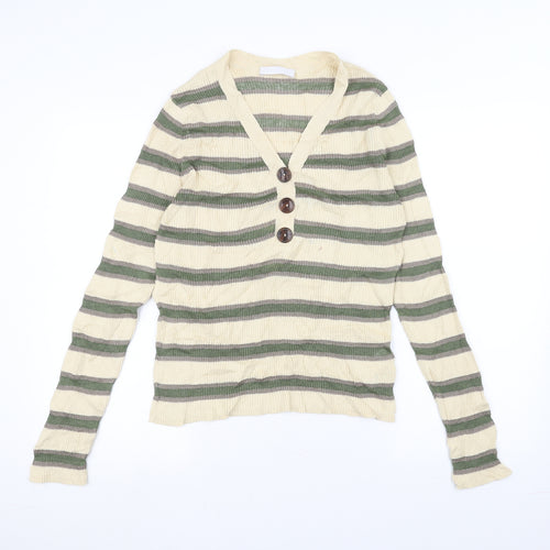 Per Una Womens White Striped  Pullover Jumper Size 14