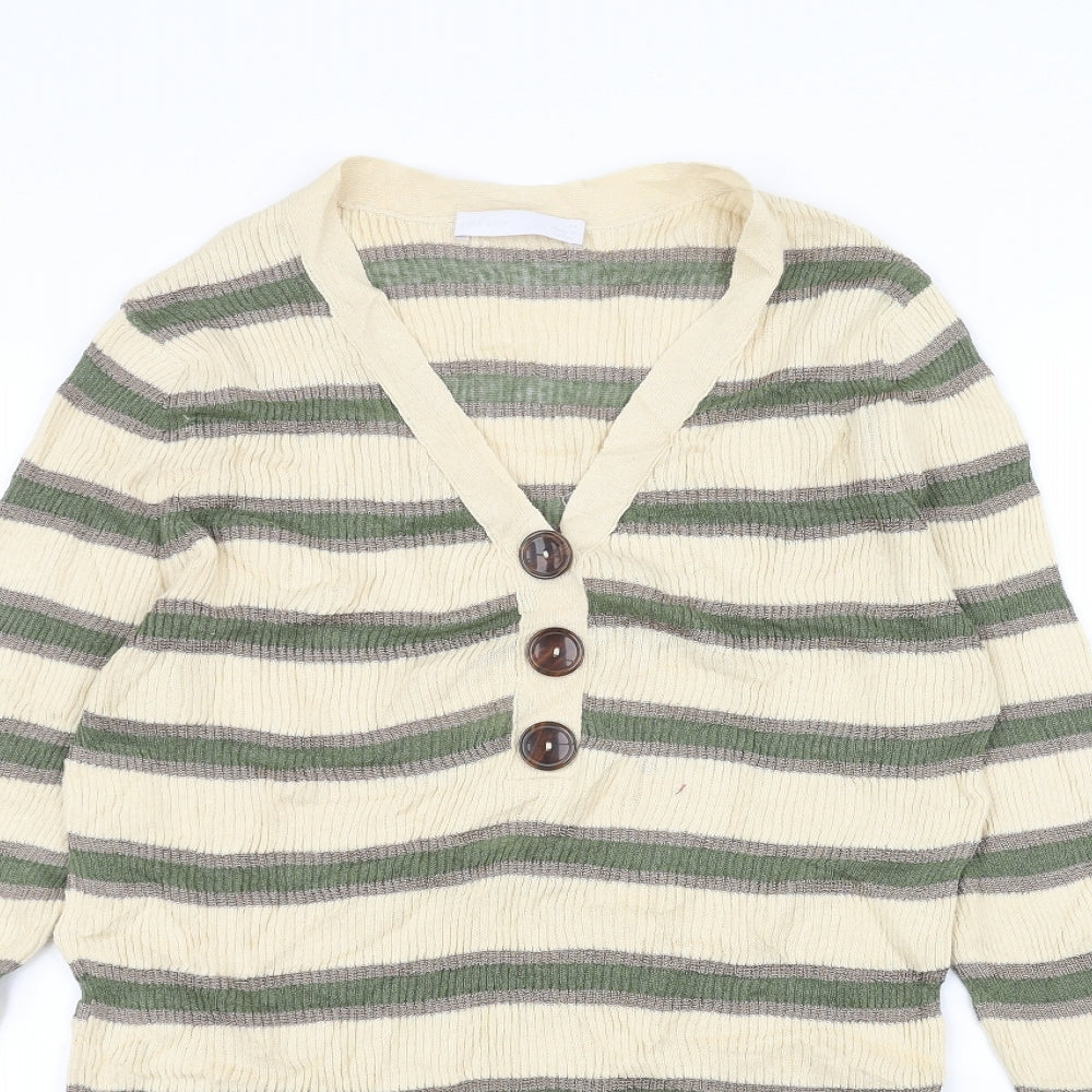 Per Una Womens White Striped  Pullover Jumper Size 14