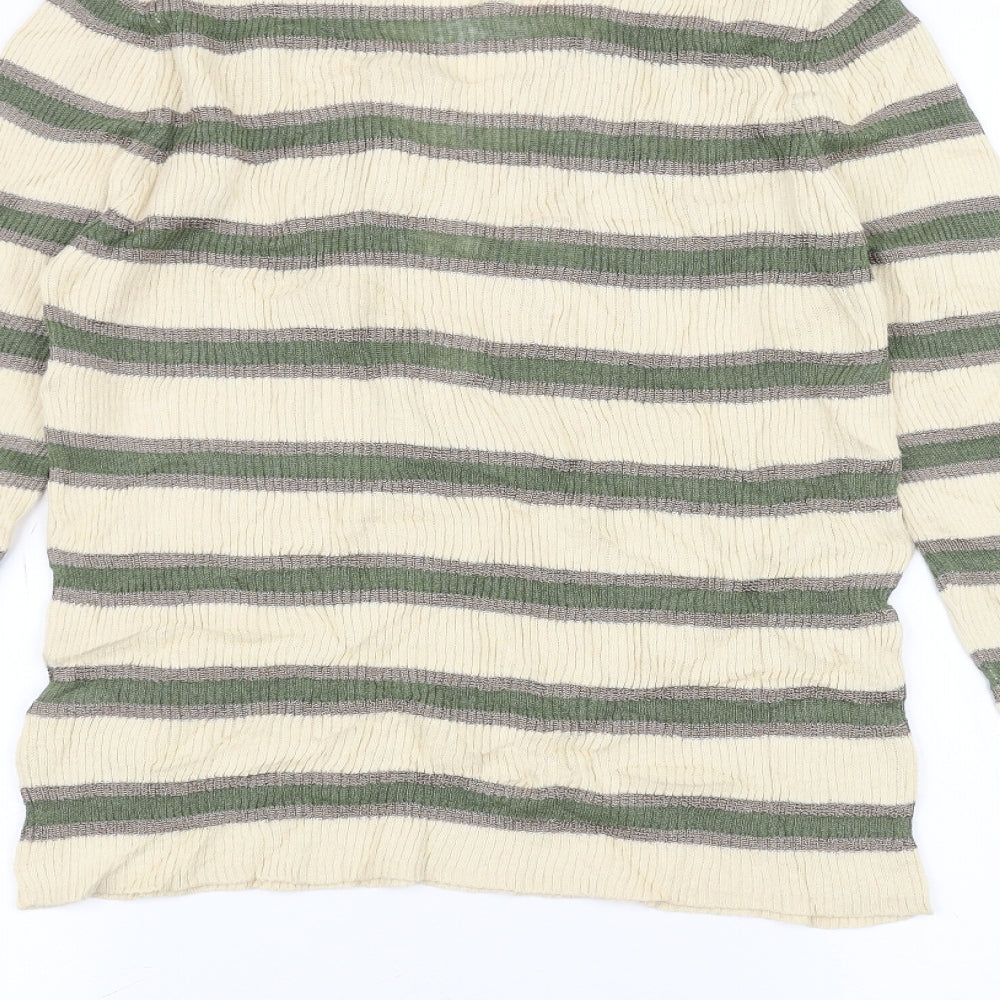 Per Una Womens White Striped  Pullover Jumper Size 14
