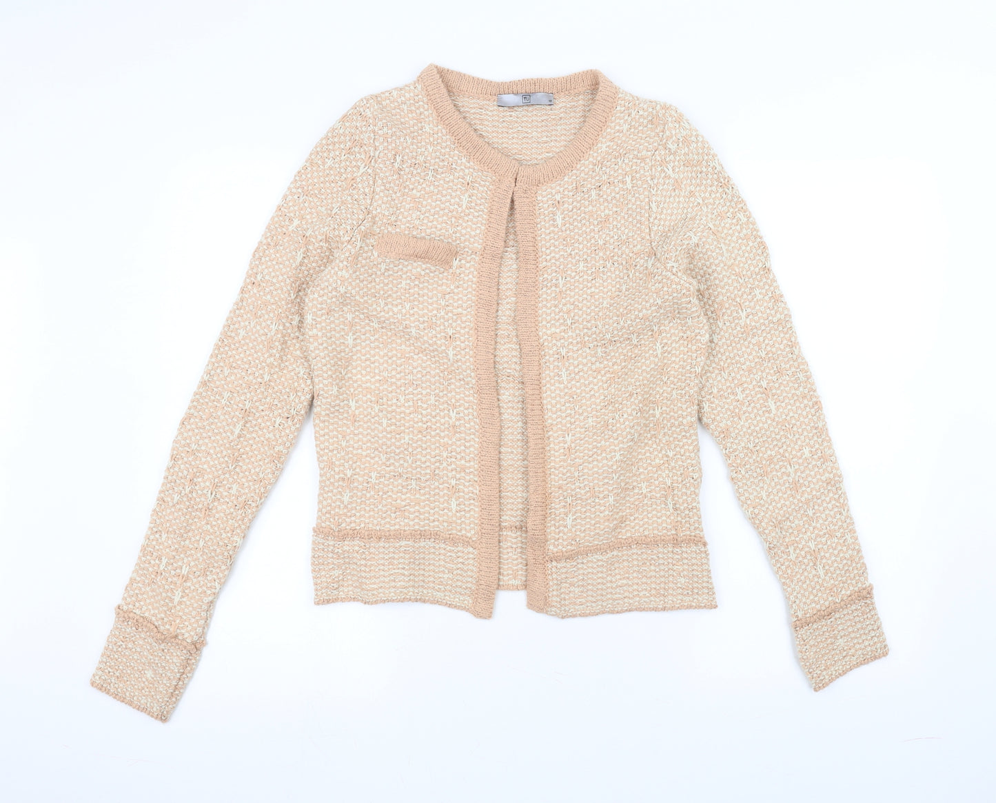 TU Womens Orange  Knit Cardigan Jumper Size 10