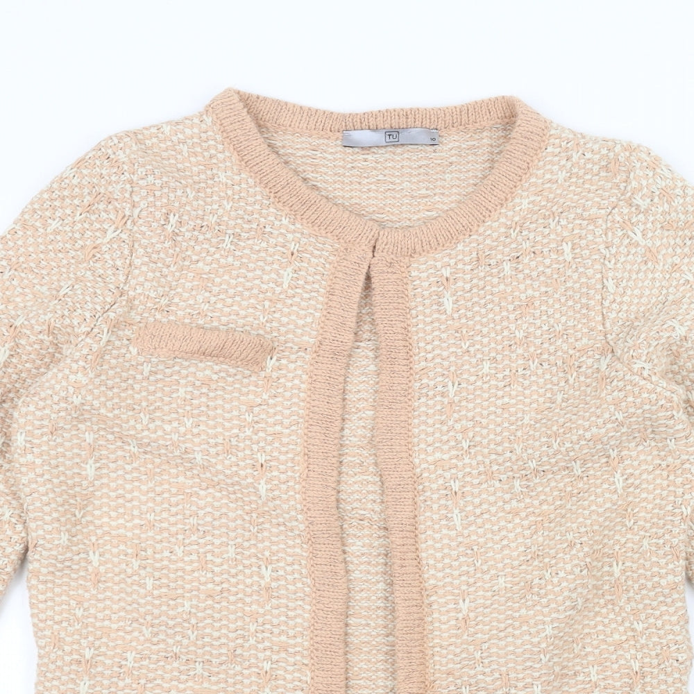 TU Womens Orange  Knit Cardigan Jumper Size 10