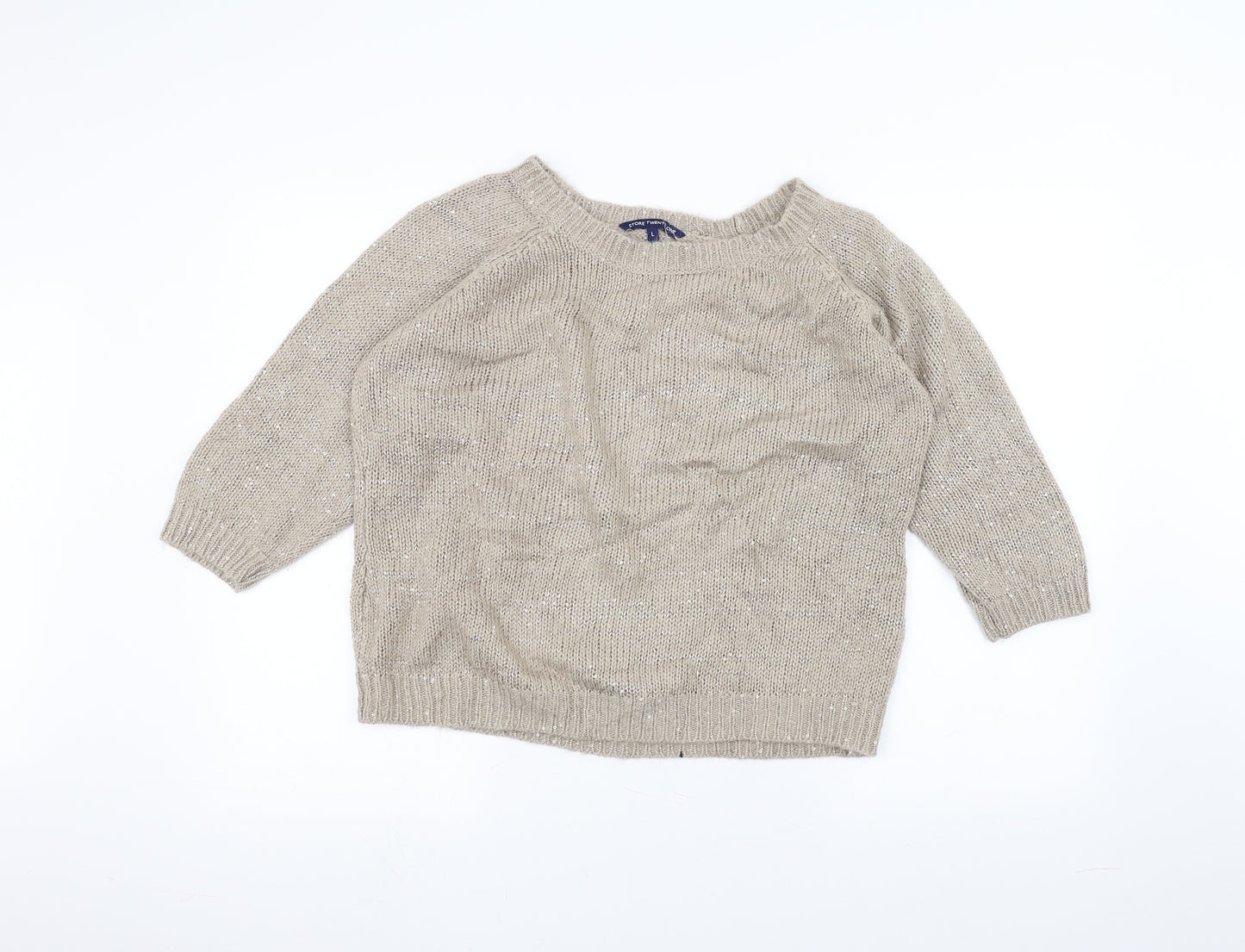 Store Twenty One Womens Brown  Knit Pullover Jumper Size L