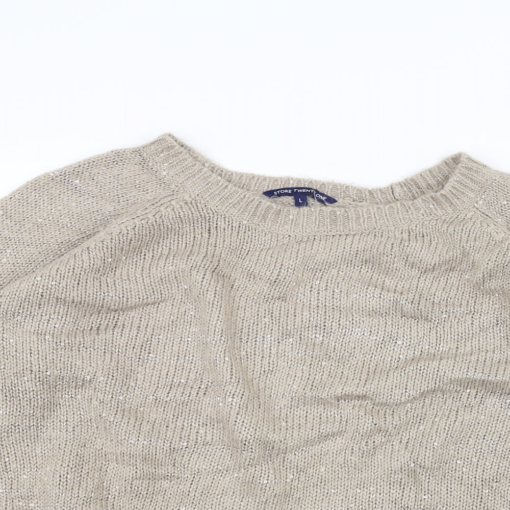 Store Twenty One Womens Brown  Knit Pullover Jumper Size L