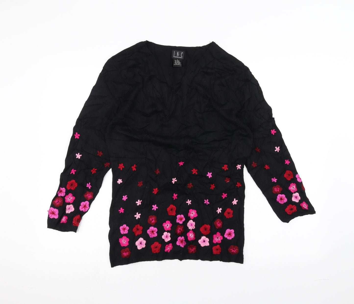 I.N.C Womens Black   Pullover Jumper Size L