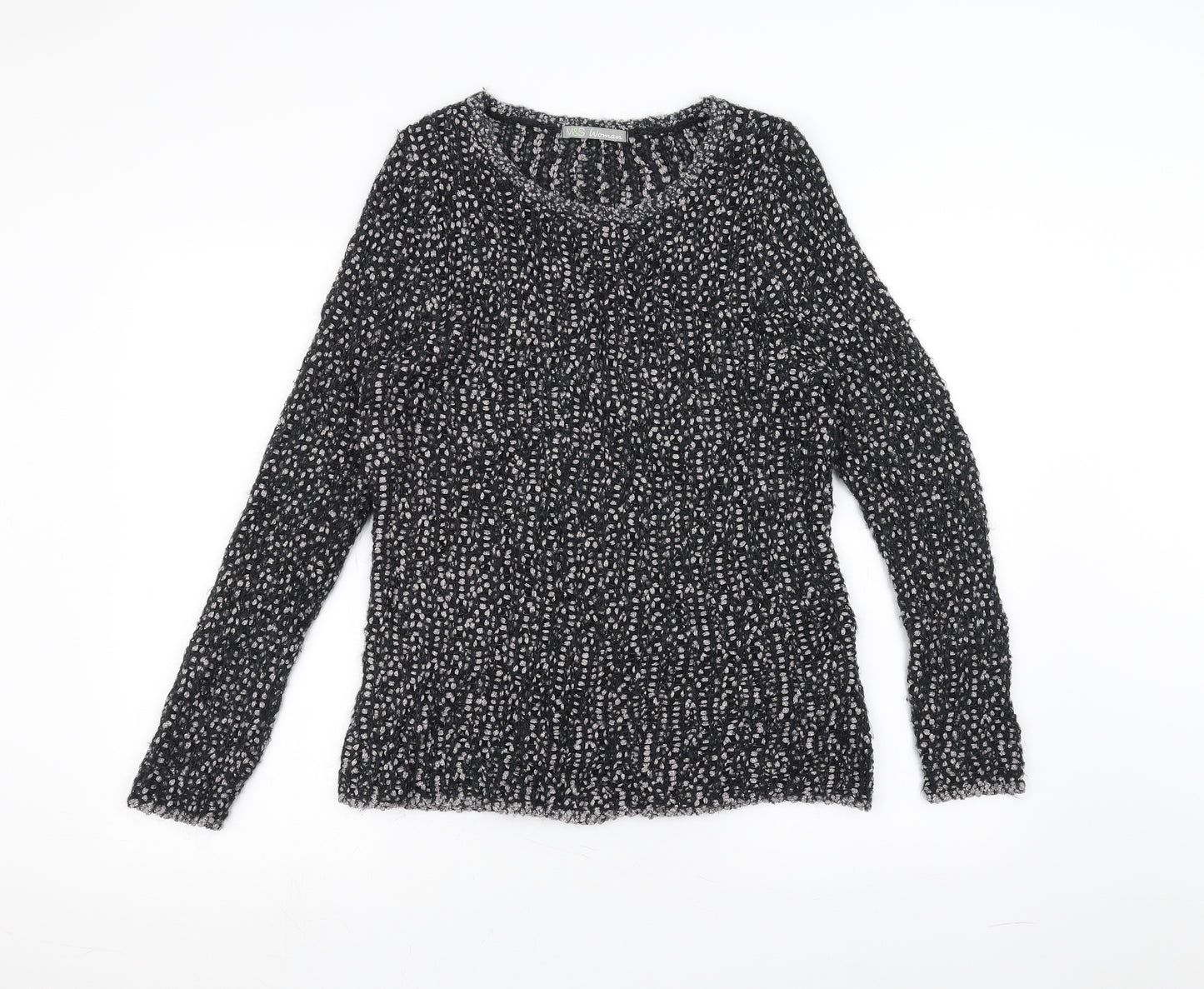 Marks and Spencer Womens Black  Knit Pullover Jumper Size 12