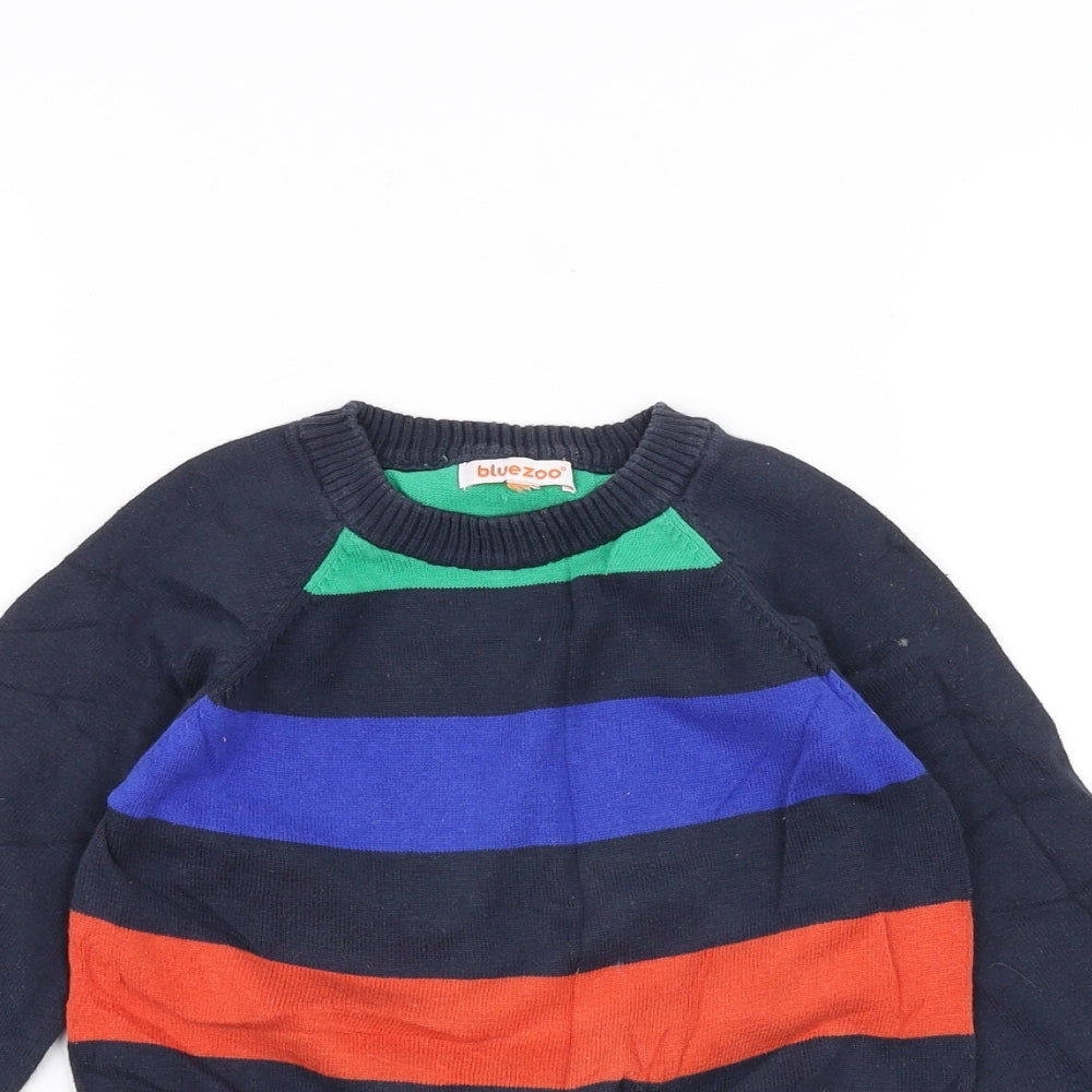 Blue Zoo Boys Blue Striped  Pullover Jumper Size 3-4 Years