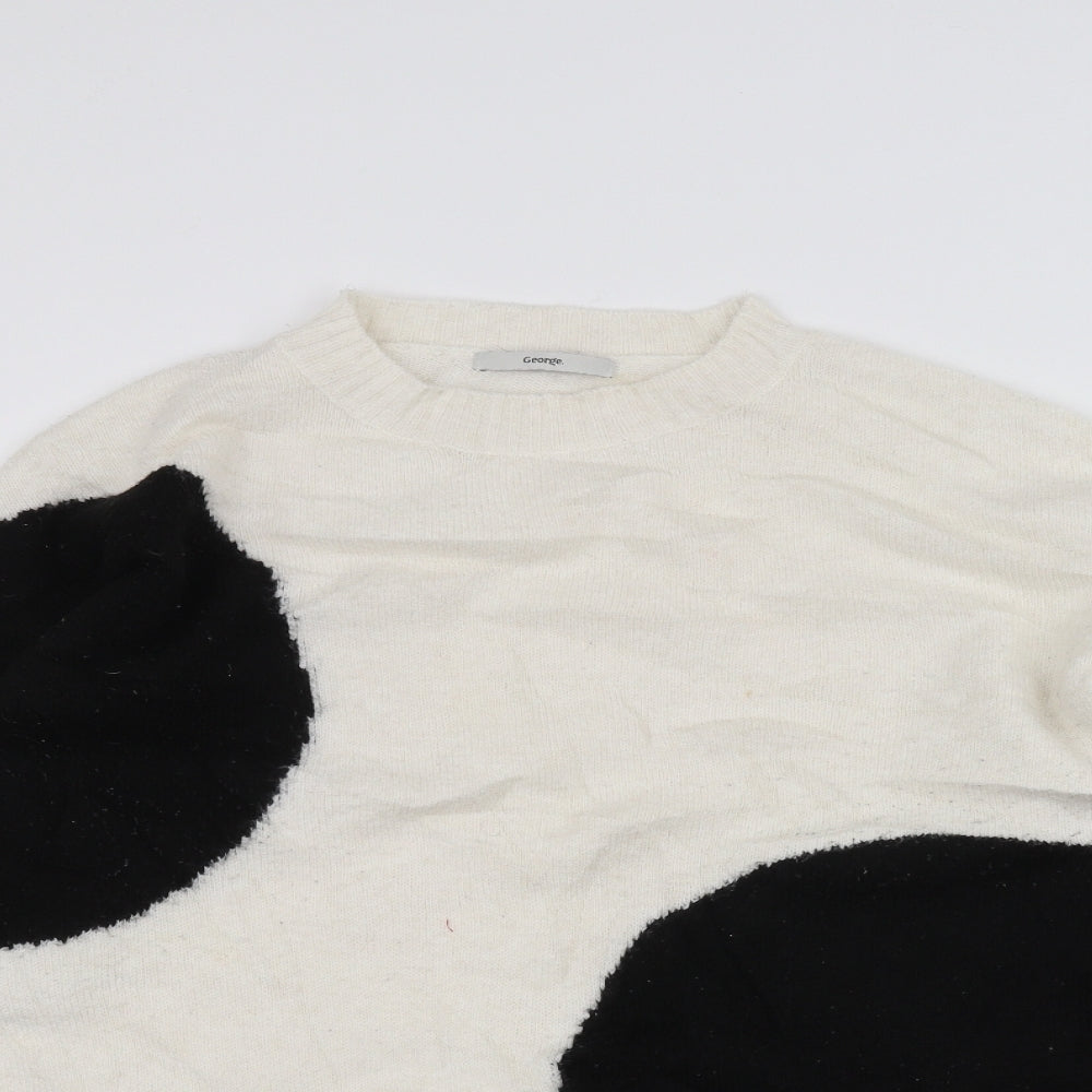 George Womens White   Pullover Jumper Size M