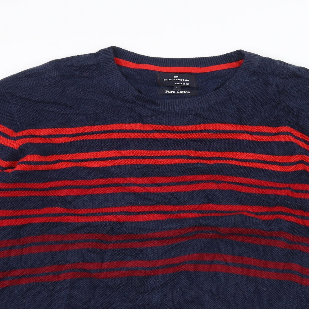 Blue Harbour Mens Blue   Pullover Jumper Size L
