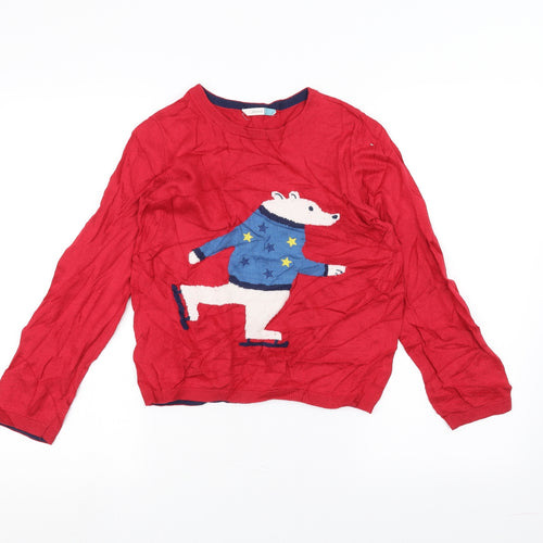 John Lewis Girls Red   Pullover Jumper Size 10 Years