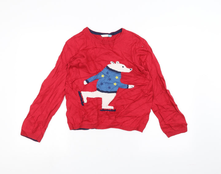 John Lewis Girls Red   Pullover Jumper Size 10 Years