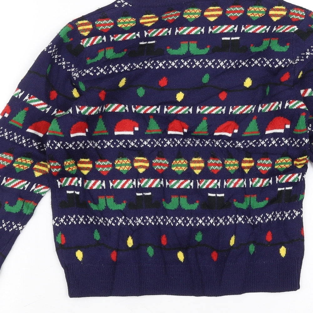 Preworn Girls Blue   Pullover Jumper Size 7-8 Years