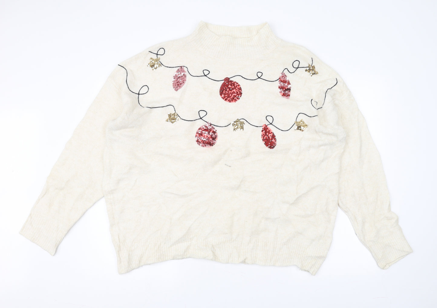 TU Womens White  Knit Pullover Jumper Size 20