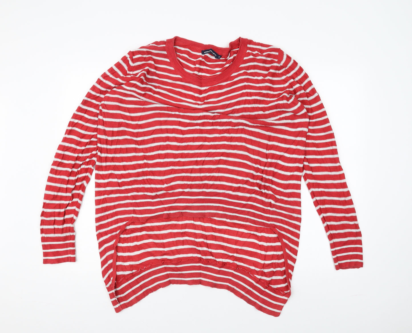 NEXT Womens Red Striped  Basic T-Shirt Size 20