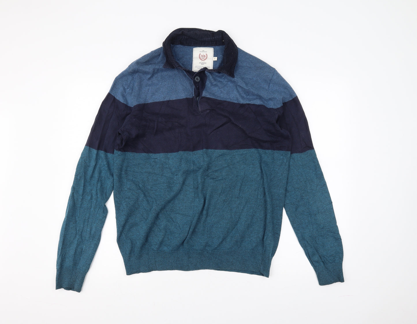 Atlantic Bay Mens Blue   Pullover Jumper Size M