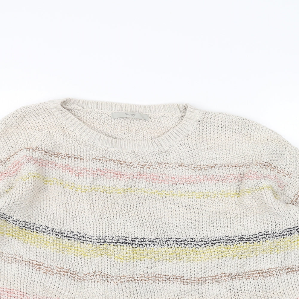George Womens Brown Striped Knit Pullover Jumper Size 18