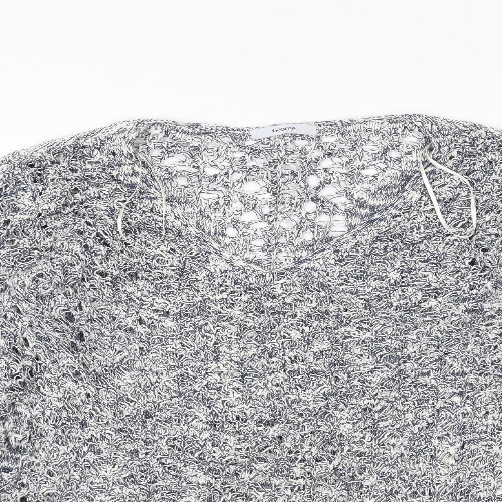 George Womens White  Knit Pullover Jumper Size 16