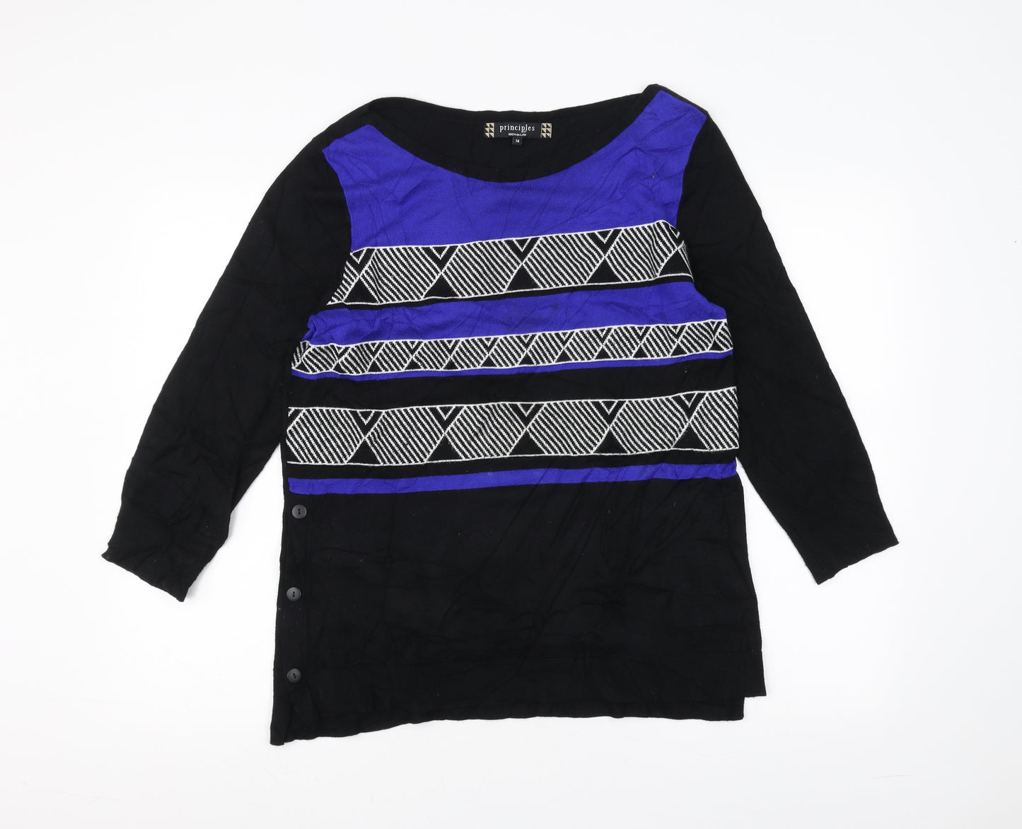 Principles Womens Black   Basic T-Shirt Size 14