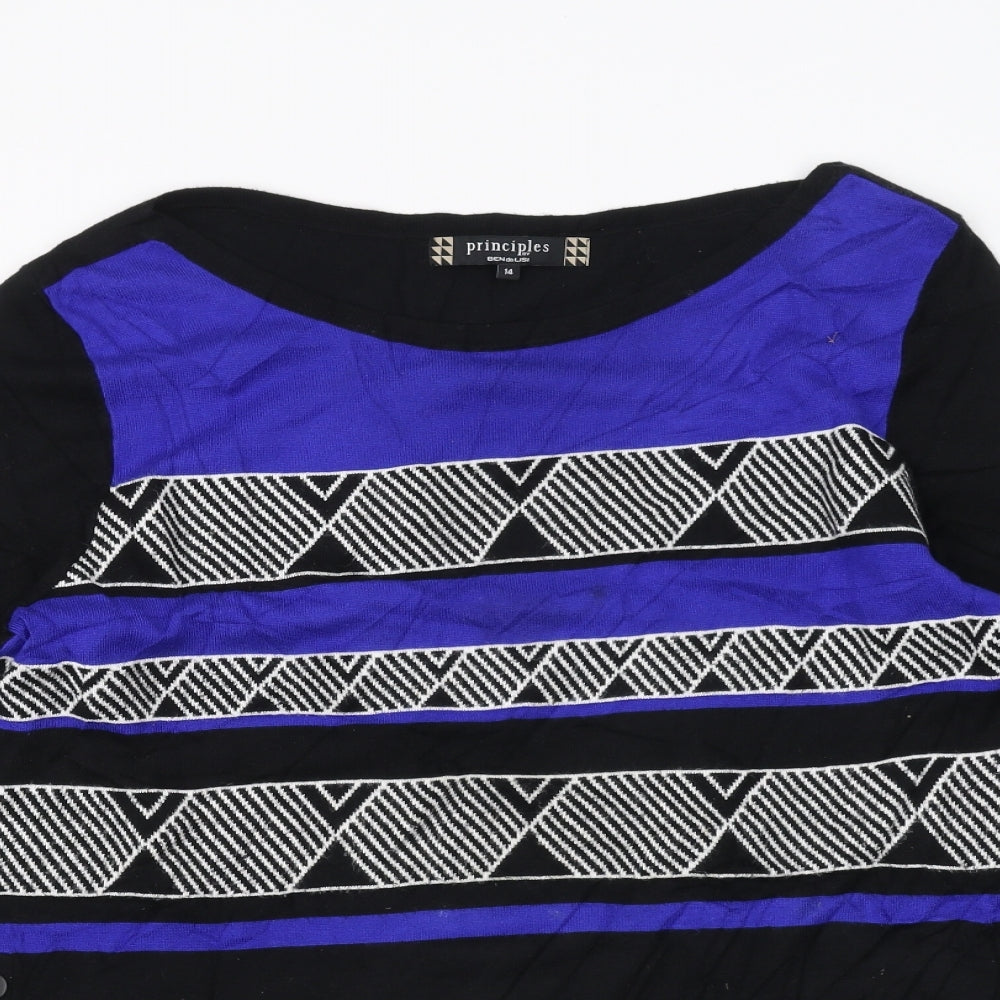 Principles Womens Black   Basic T-Shirt Size 14