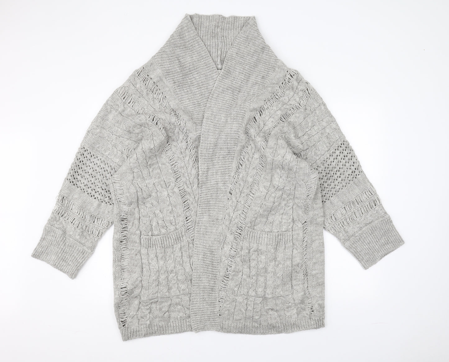 NEXT Womens Grey  Knit Jacket Coatigan Size M