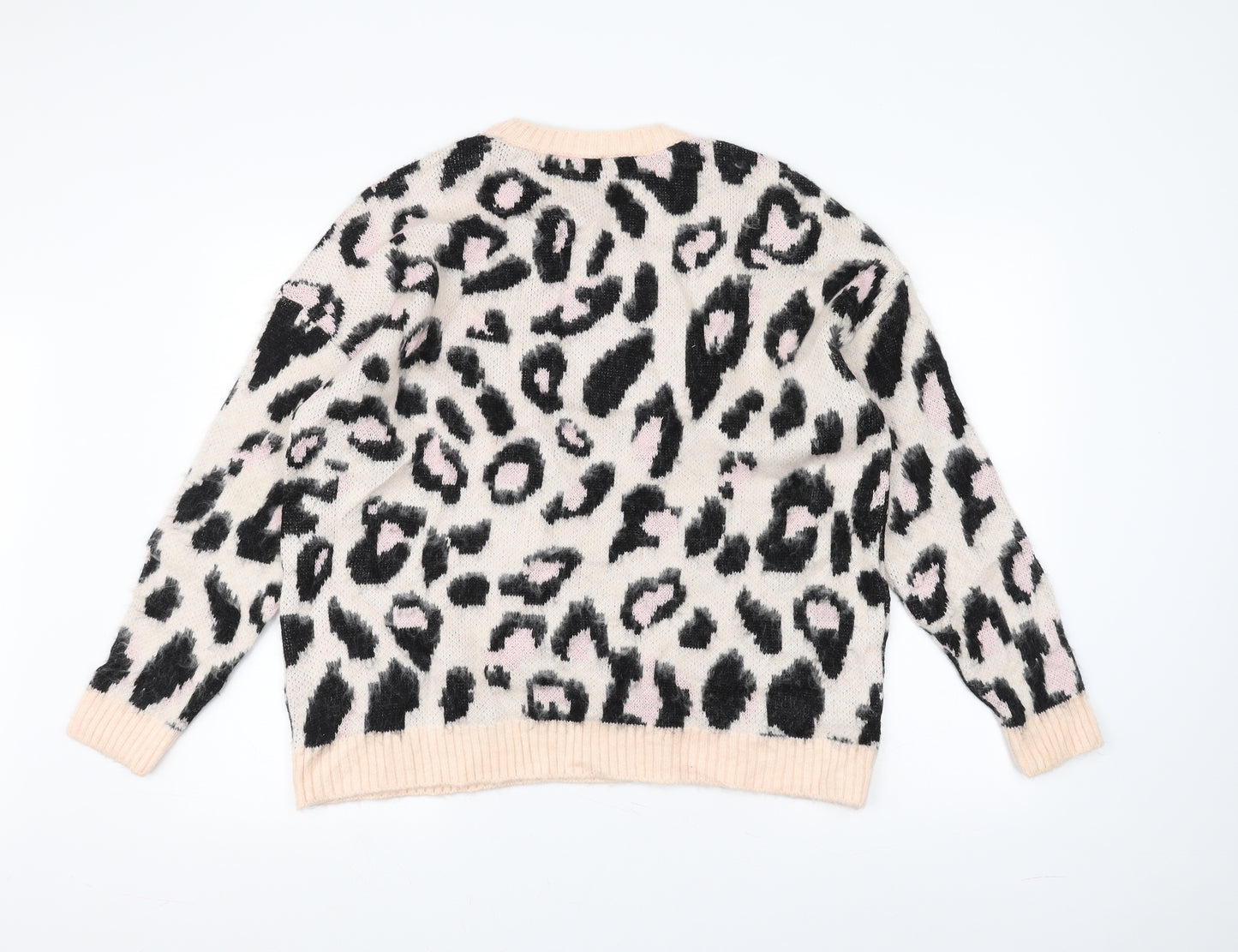 New Look Womens Pink Animal Print  Pullover Jumper Size S