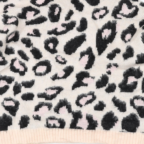 New Look Womens Pink Animal Print  Pullover Jumper Size S