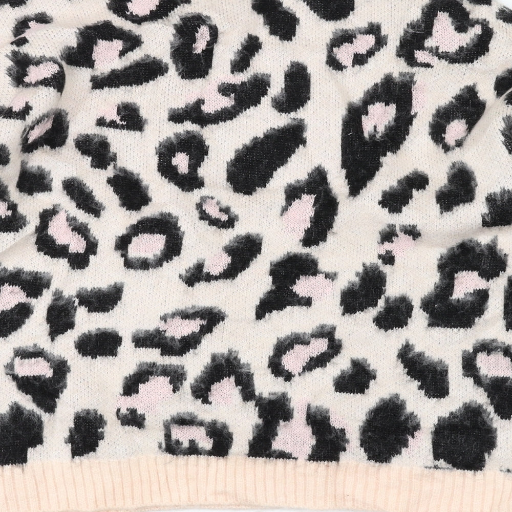 New Look Womens Pink Animal Print  Pullover Jumper Size S