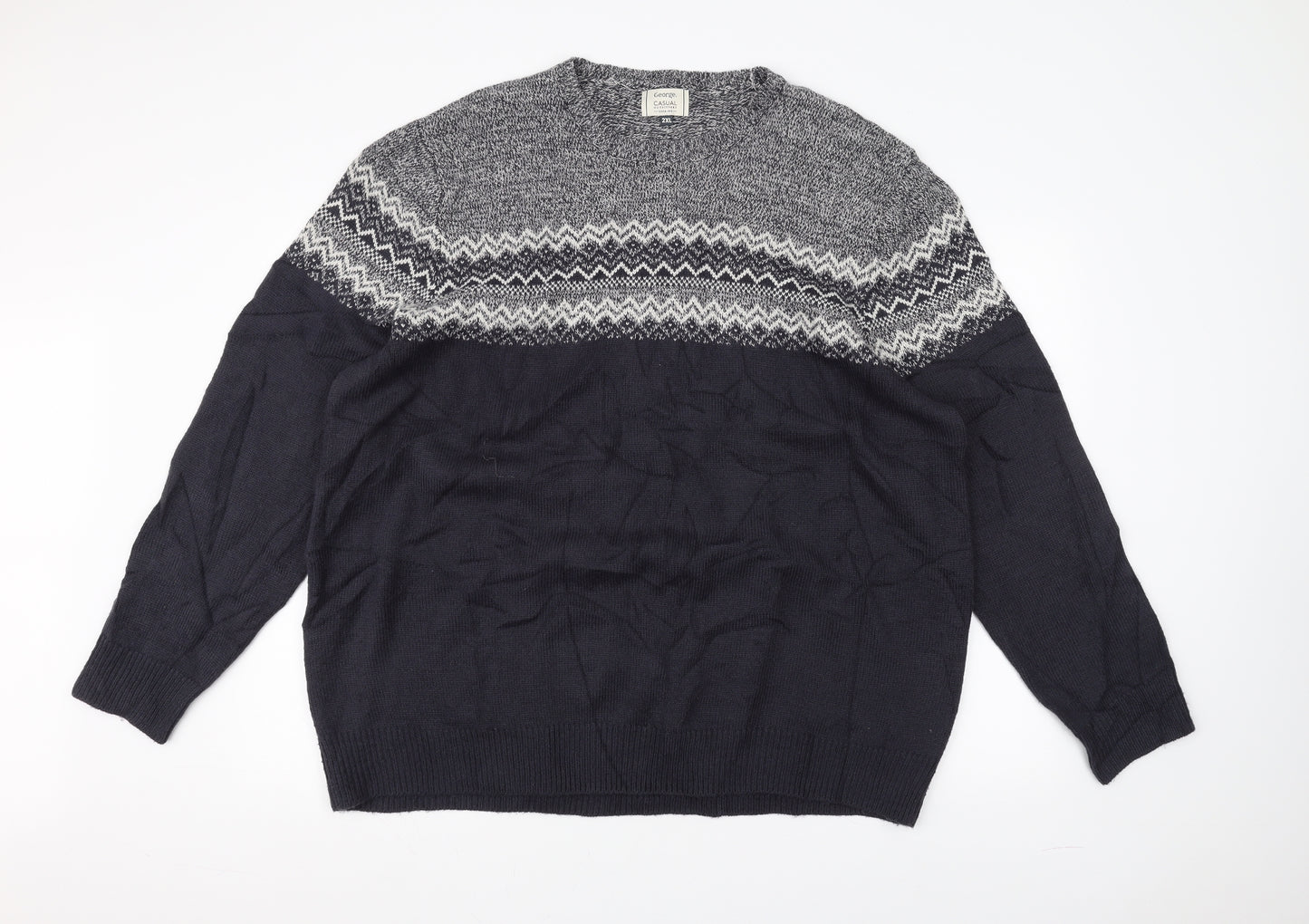 George Mens Blue   Pullover Jumper Size 2XL