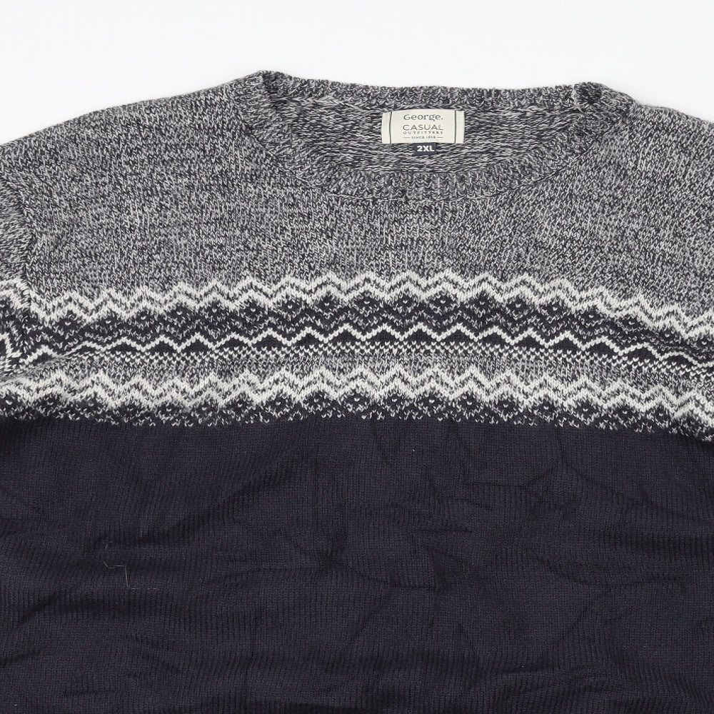 George Mens Blue   Pullover Jumper Size 2XL