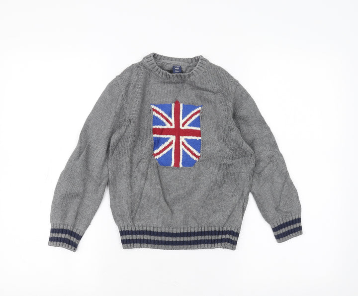 Gap Boys Grey Pullover Jumper Size 5 Years - UK Flag