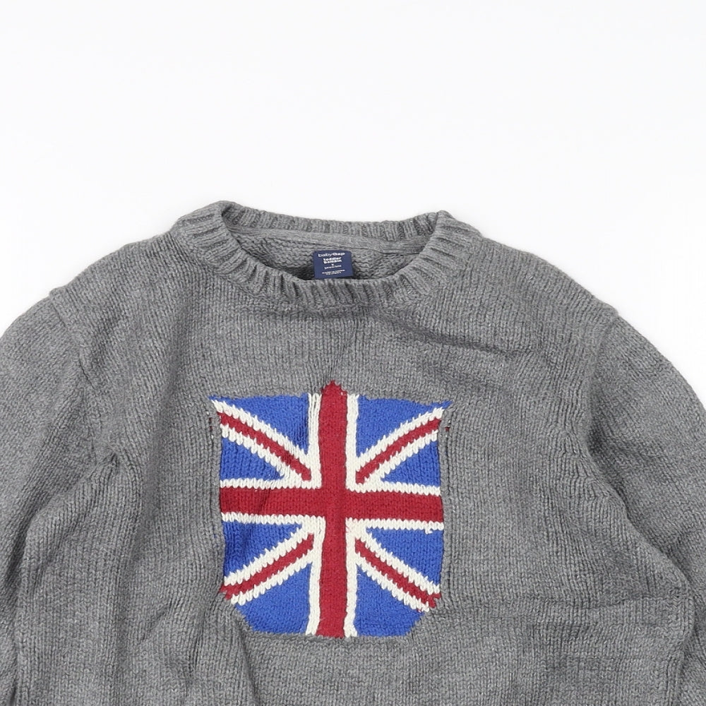 Gap Boys Grey   Pullover Jumper Size 5 Years  - UK Flag