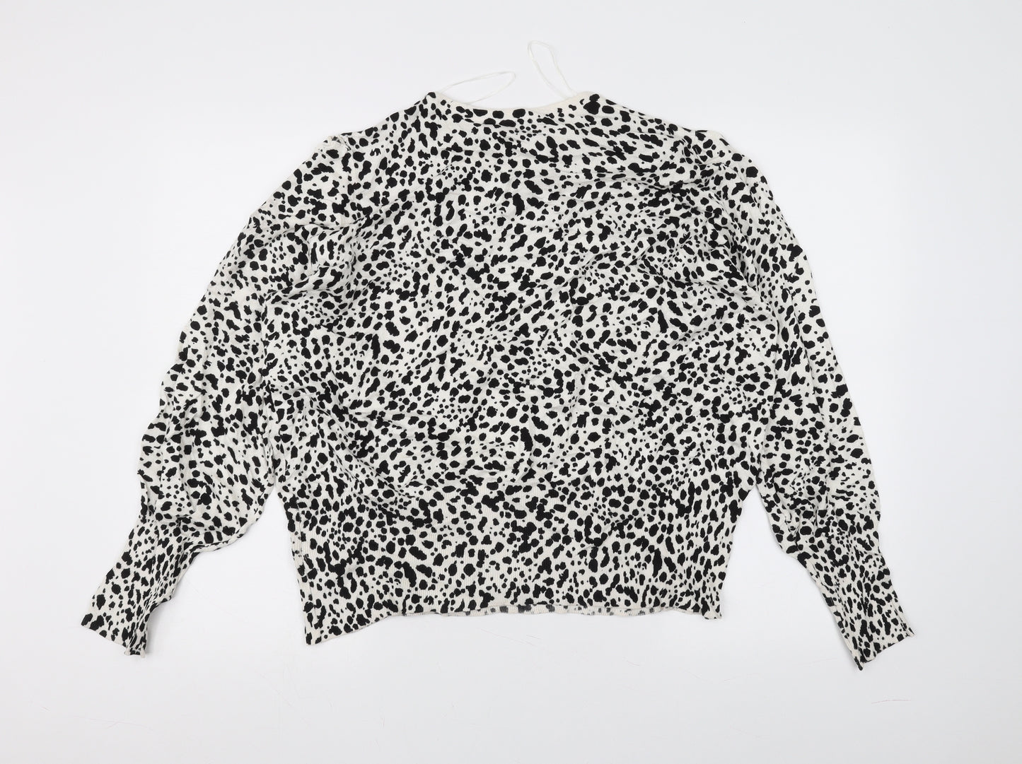 Marks and Spencer Womens White Animal Print  Pullover Jumper Size 18