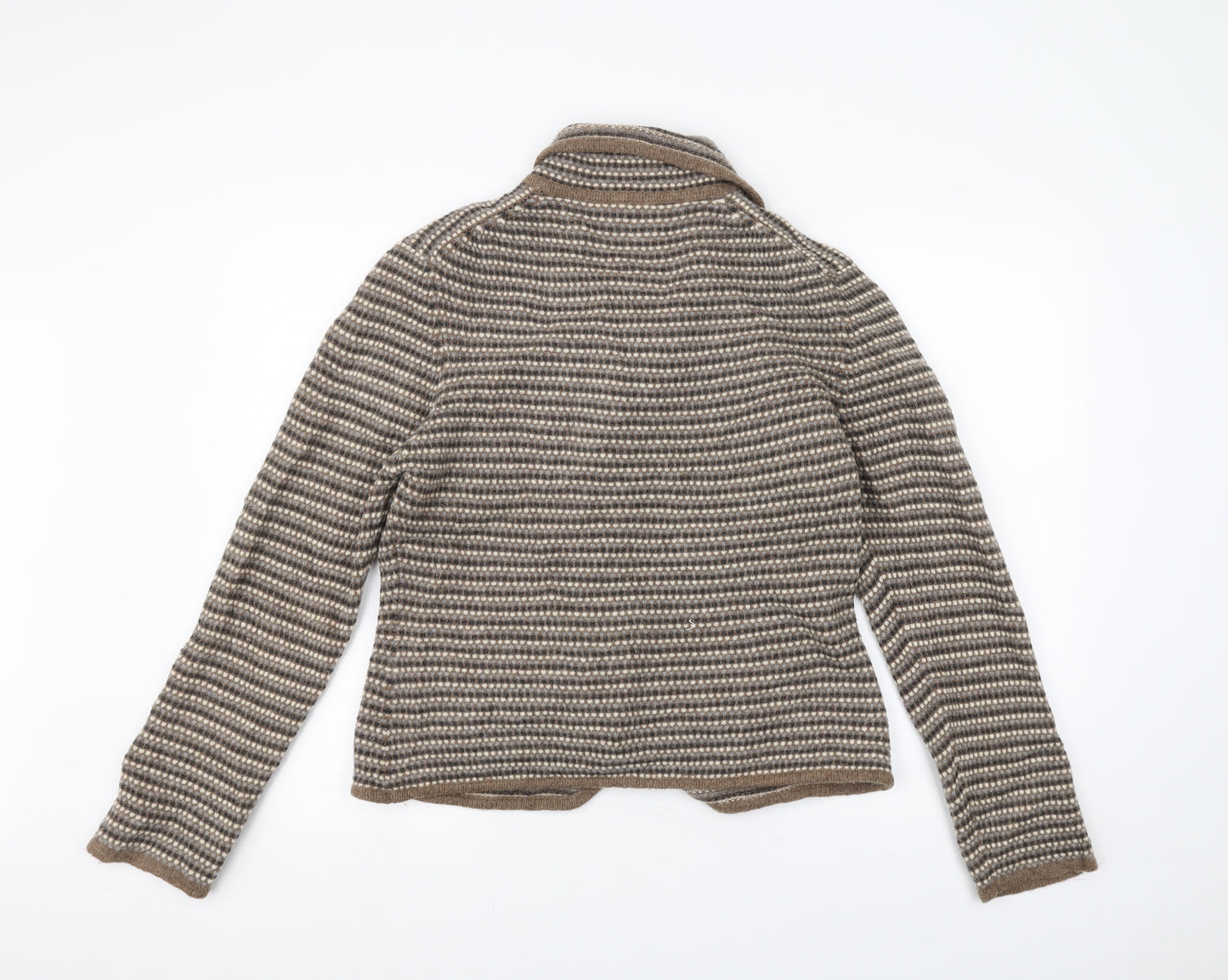 Phase Eight Womens Brown Striped Knit Jacket Coatigan Size 16