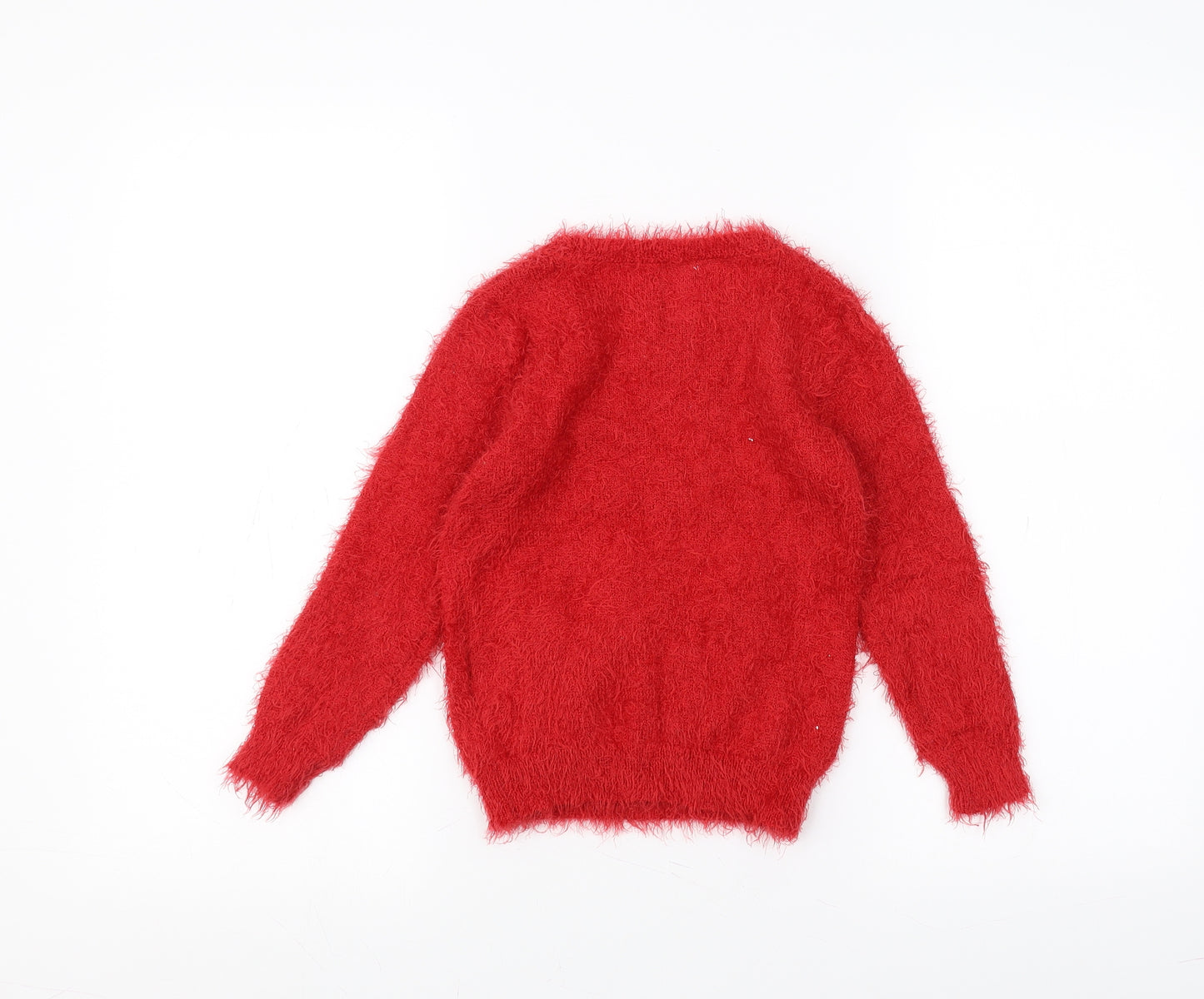 George Girls Red   Pullover Jumper Size 5-6 Years  - Christmas