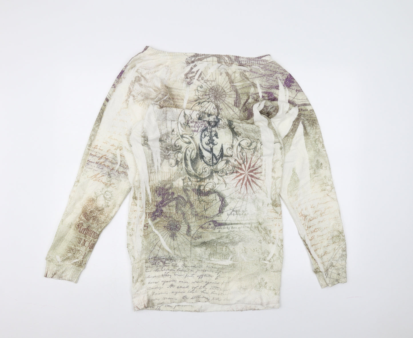 Forever Womens White   Pullover Jumper Size L