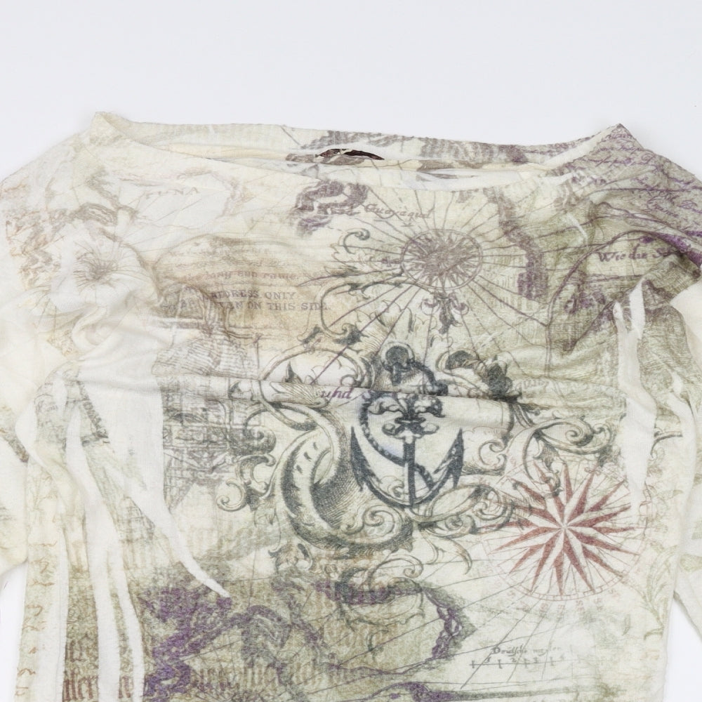 Forever Womens White   Pullover Jumper Size L