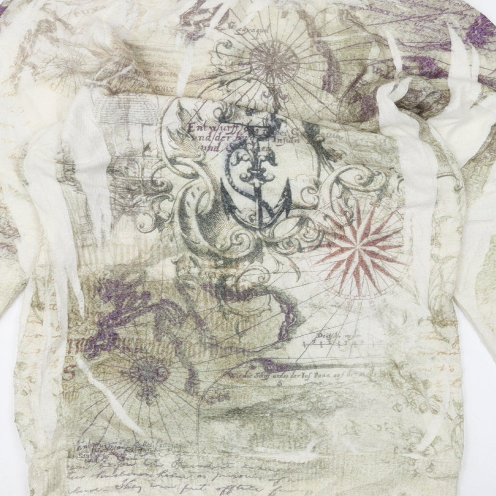 Forever Womens White   Pullover Jumper Size L