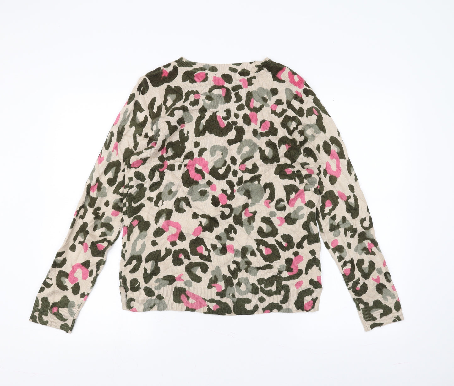 Marks and Spencer Womens White Animal Print  Basic T-Shirt Size 12