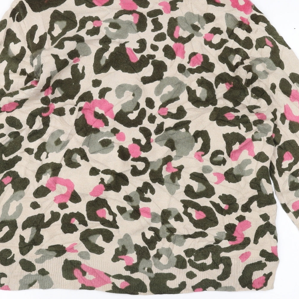 Marks and Spencer Womens White Animal Print  Basic T-Shirt Size 12