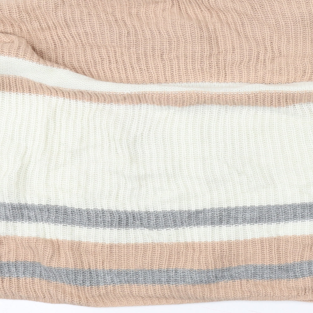 Select Womens White Striped Knit Pullover Jumper Size 18